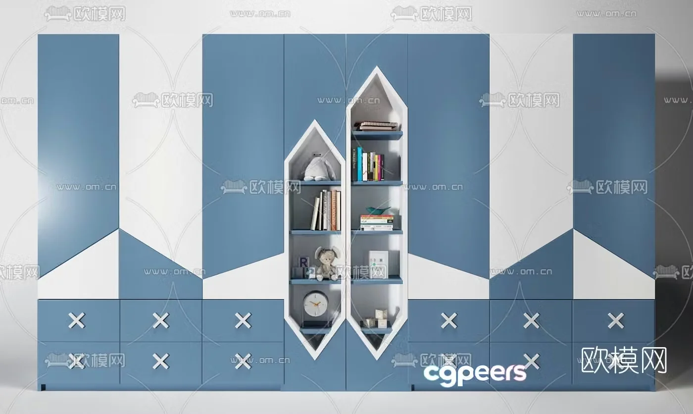Modern multifunctional children’s cabinet 3d model