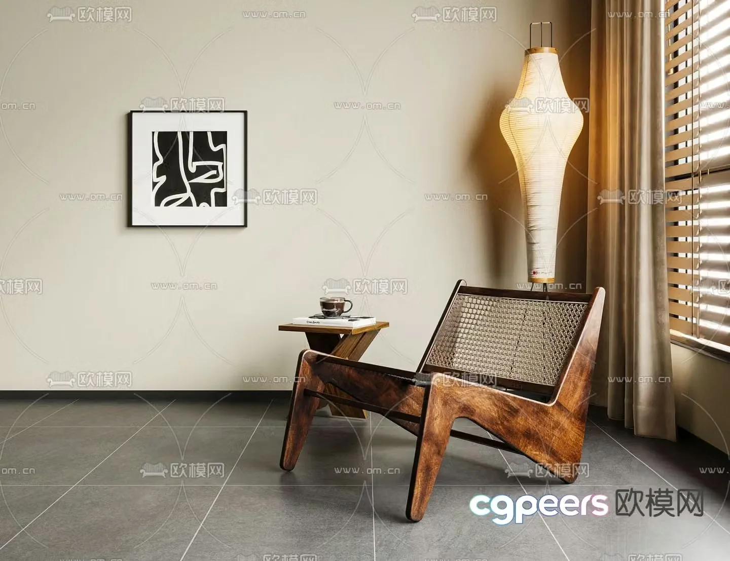 Medieval style chair leisure chair 3d model