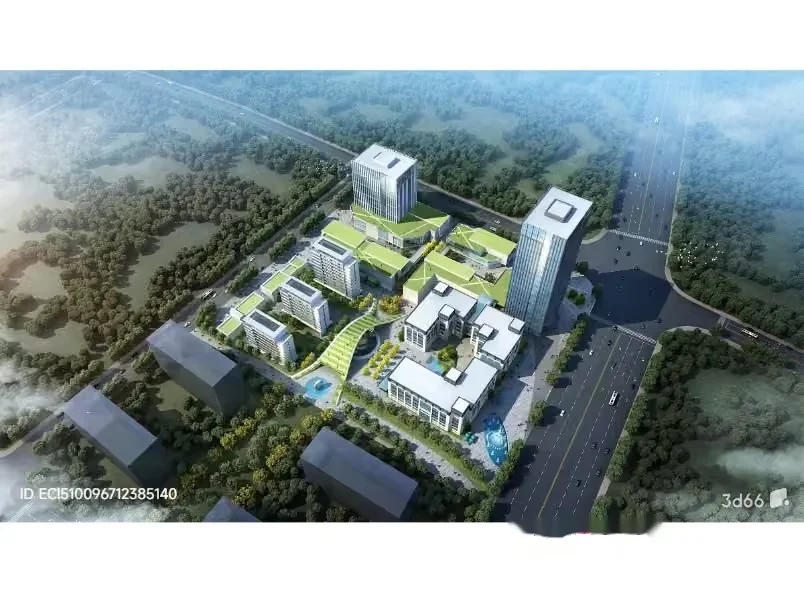 Aerial View Of A Building Complex 3D Model – 2092 – VRAY Render