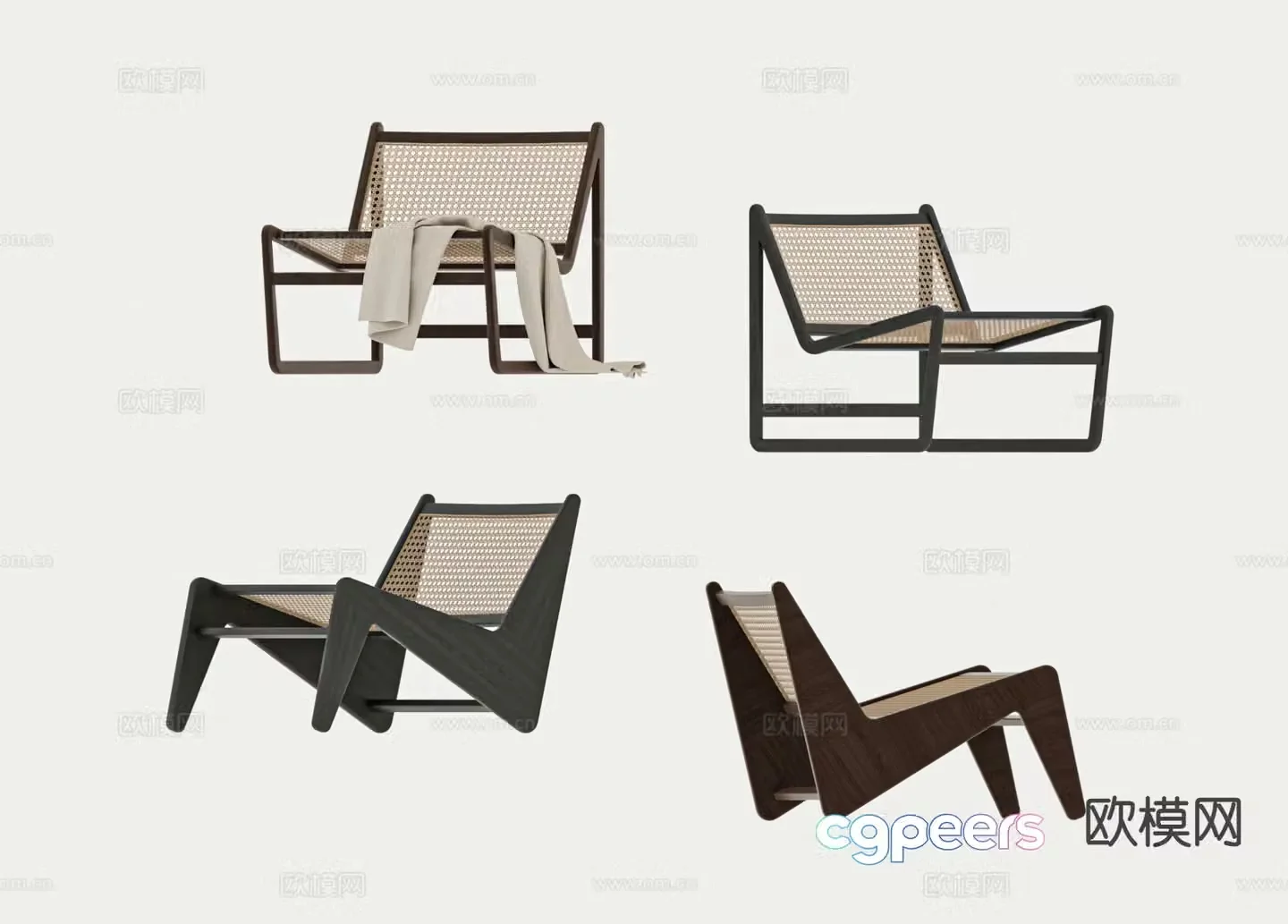 Wabi-sabi chair leisure chair 3d model