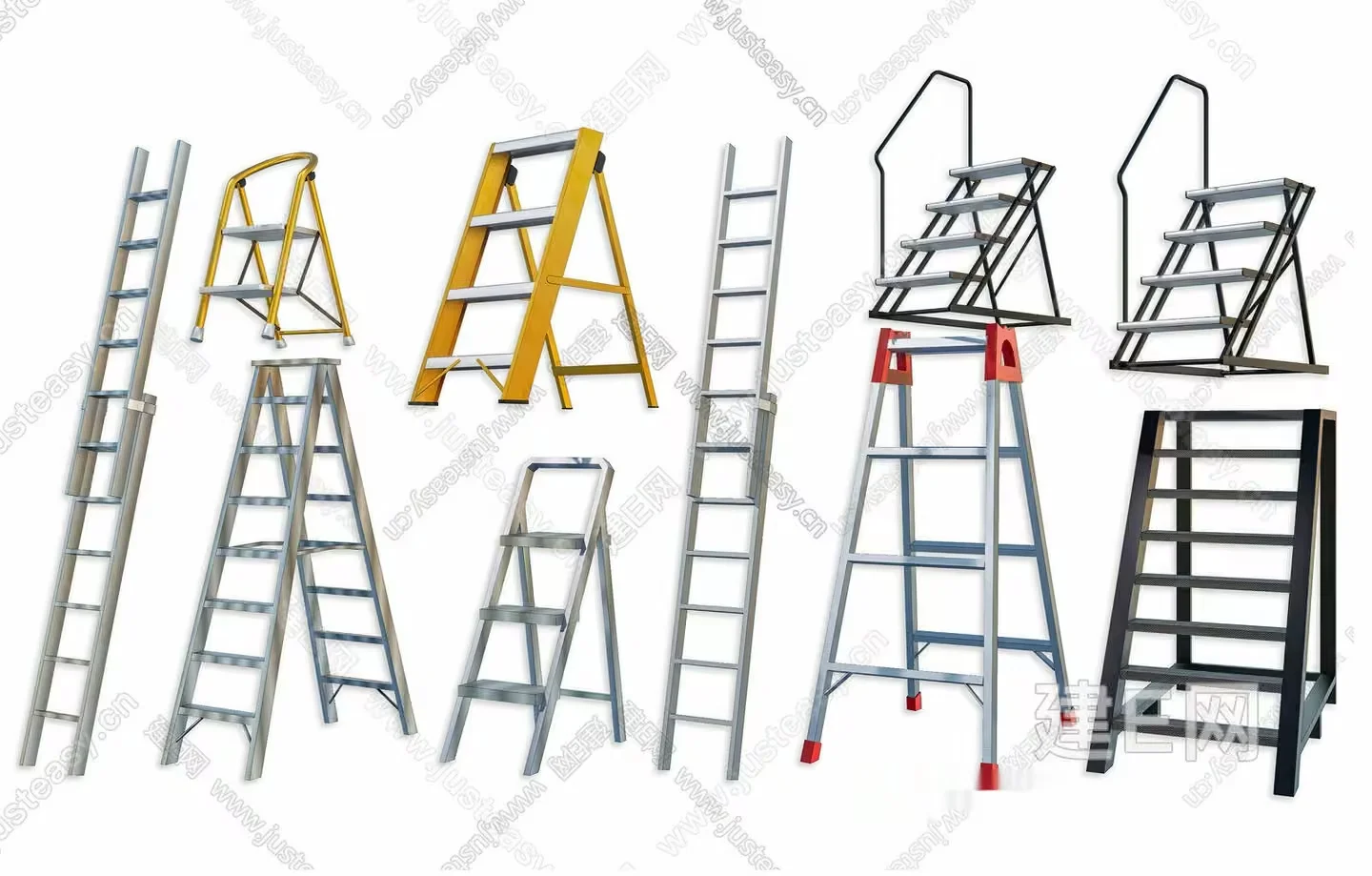 Multiple Ladders 3D Model – 3497 – VRAY Render