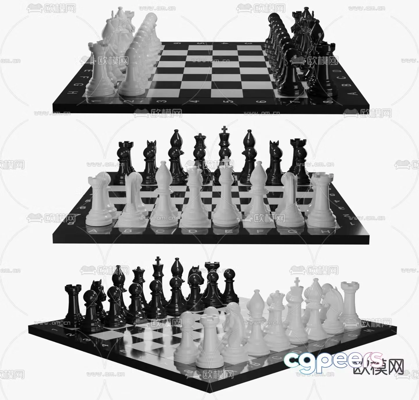 chess table chessboard 3d model