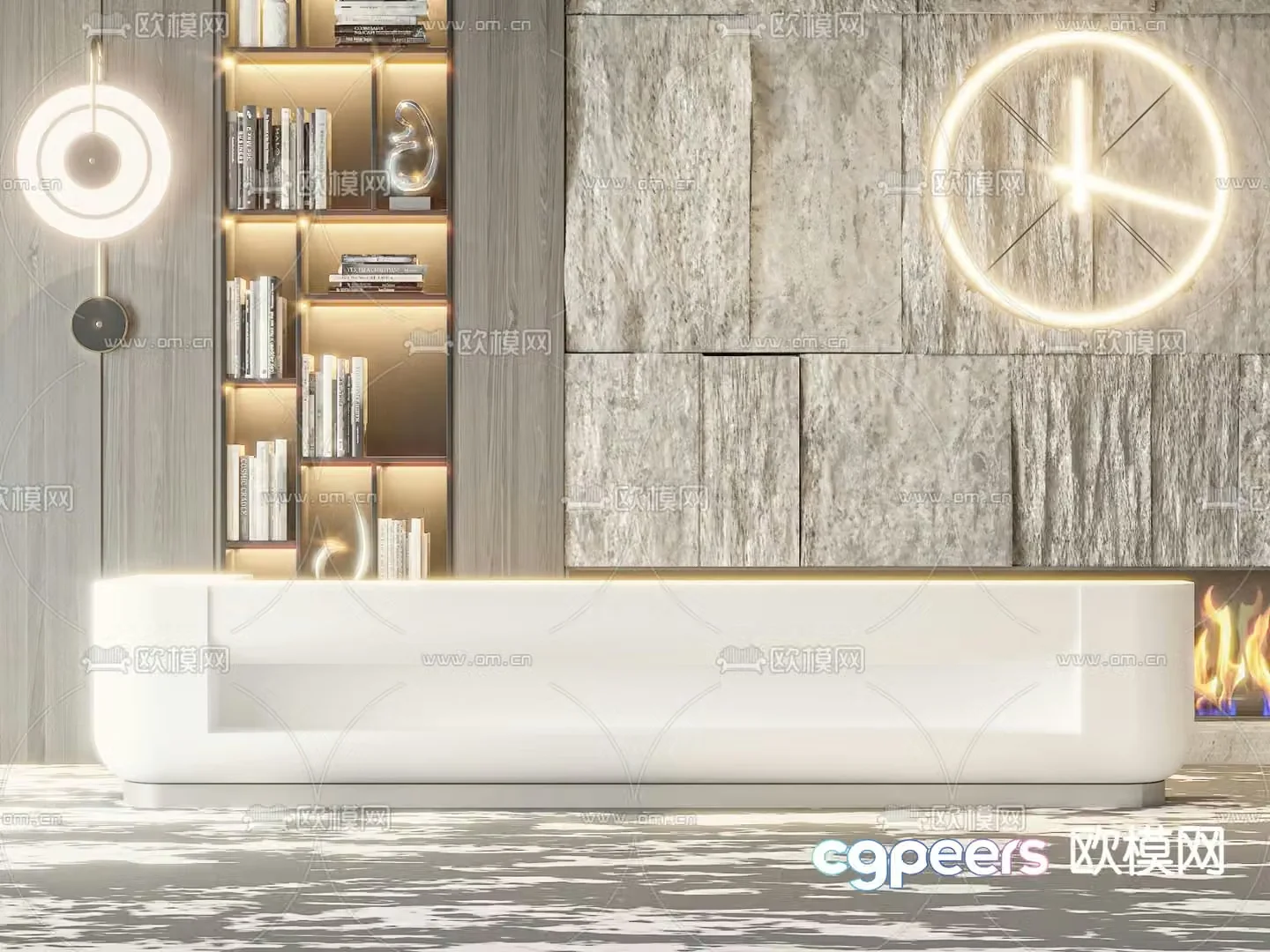 Front desk service desk reception desk 3d model