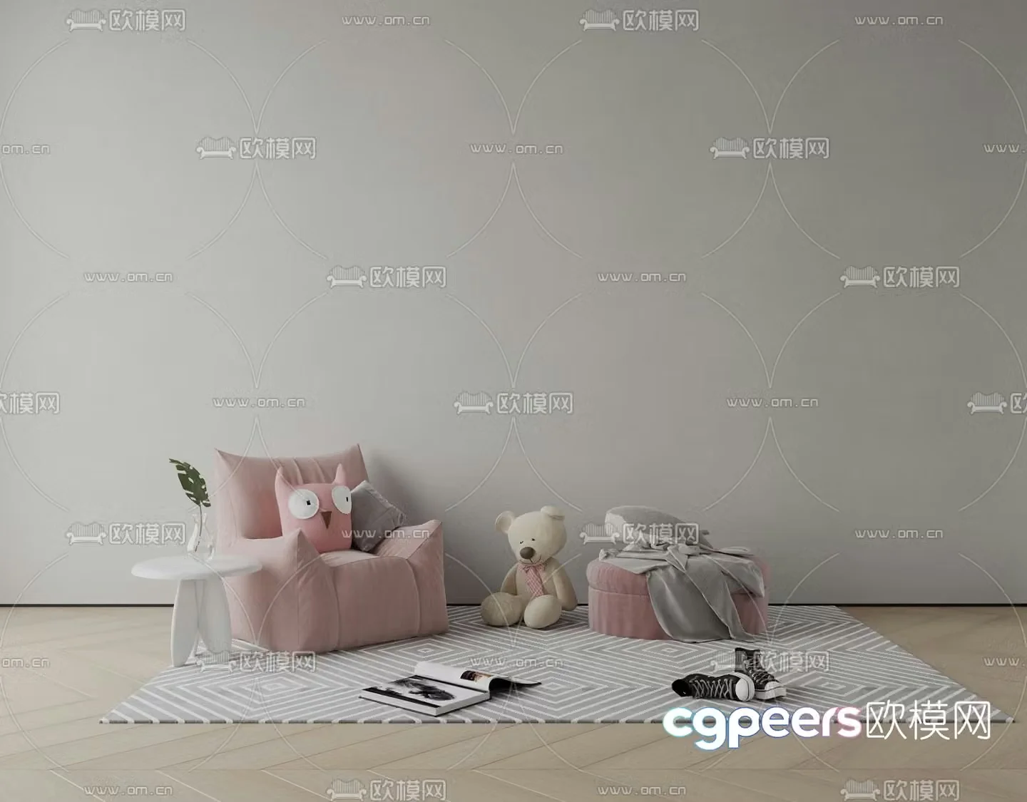 Modern children’s sofa 3d model