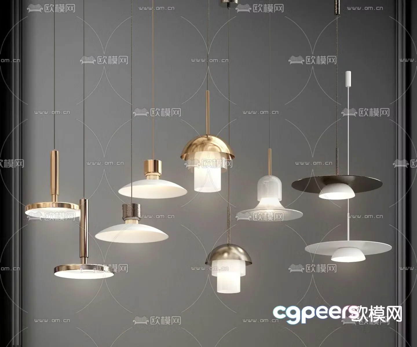 3D model of small chandelier at the bedside