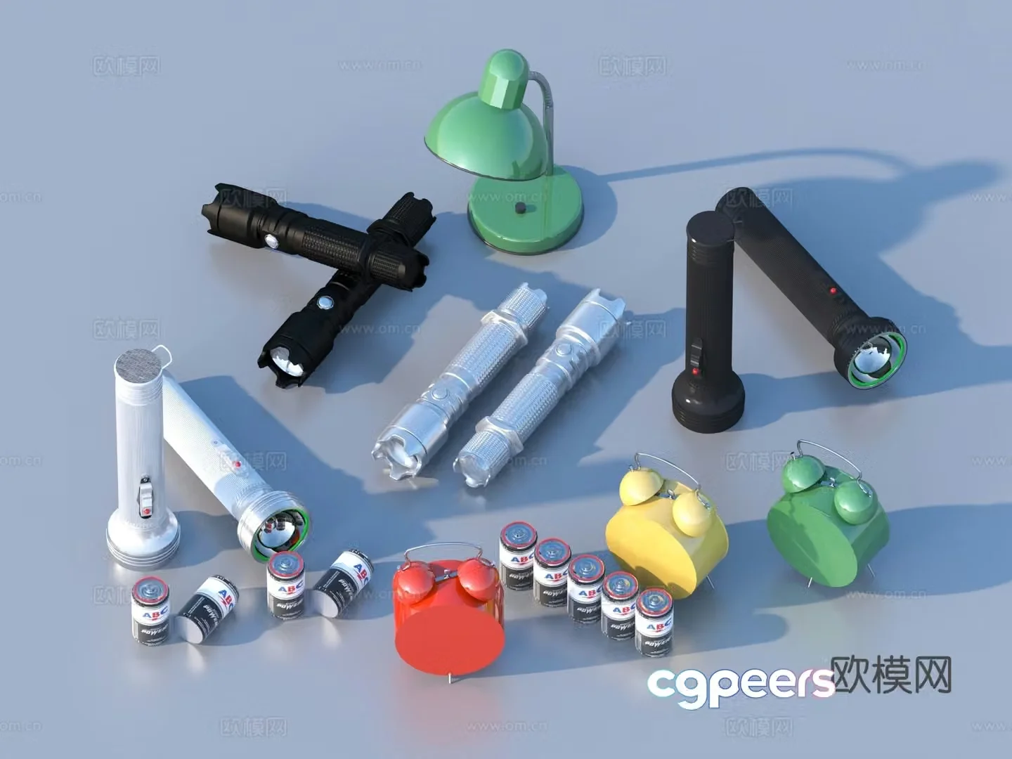 Battery flashlight alarm clock 3d model