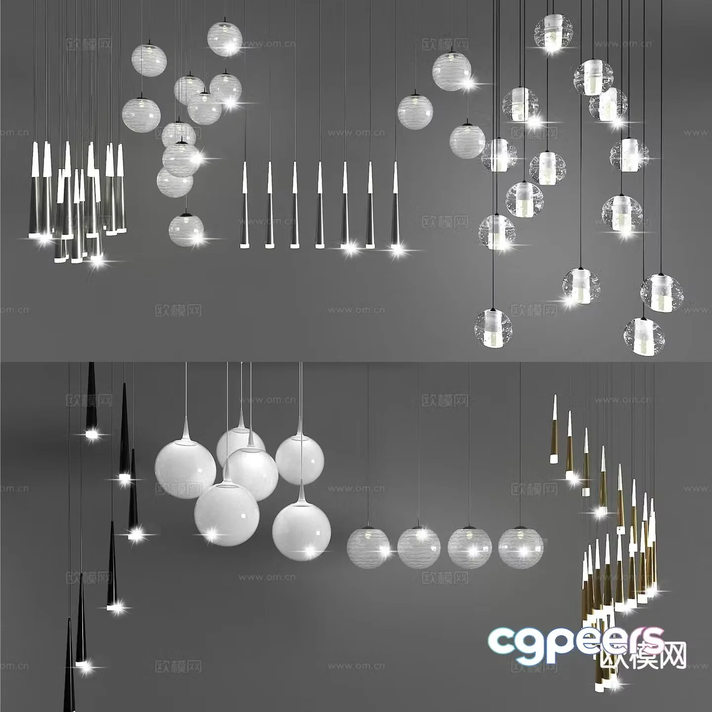 Light luxury small chandelier bedside small chandelier 3d model