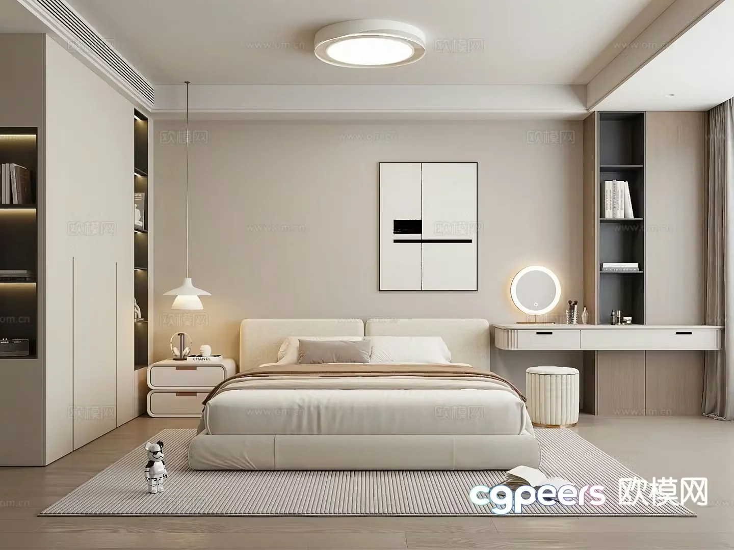 Modern bedroom master bedroom 3d model