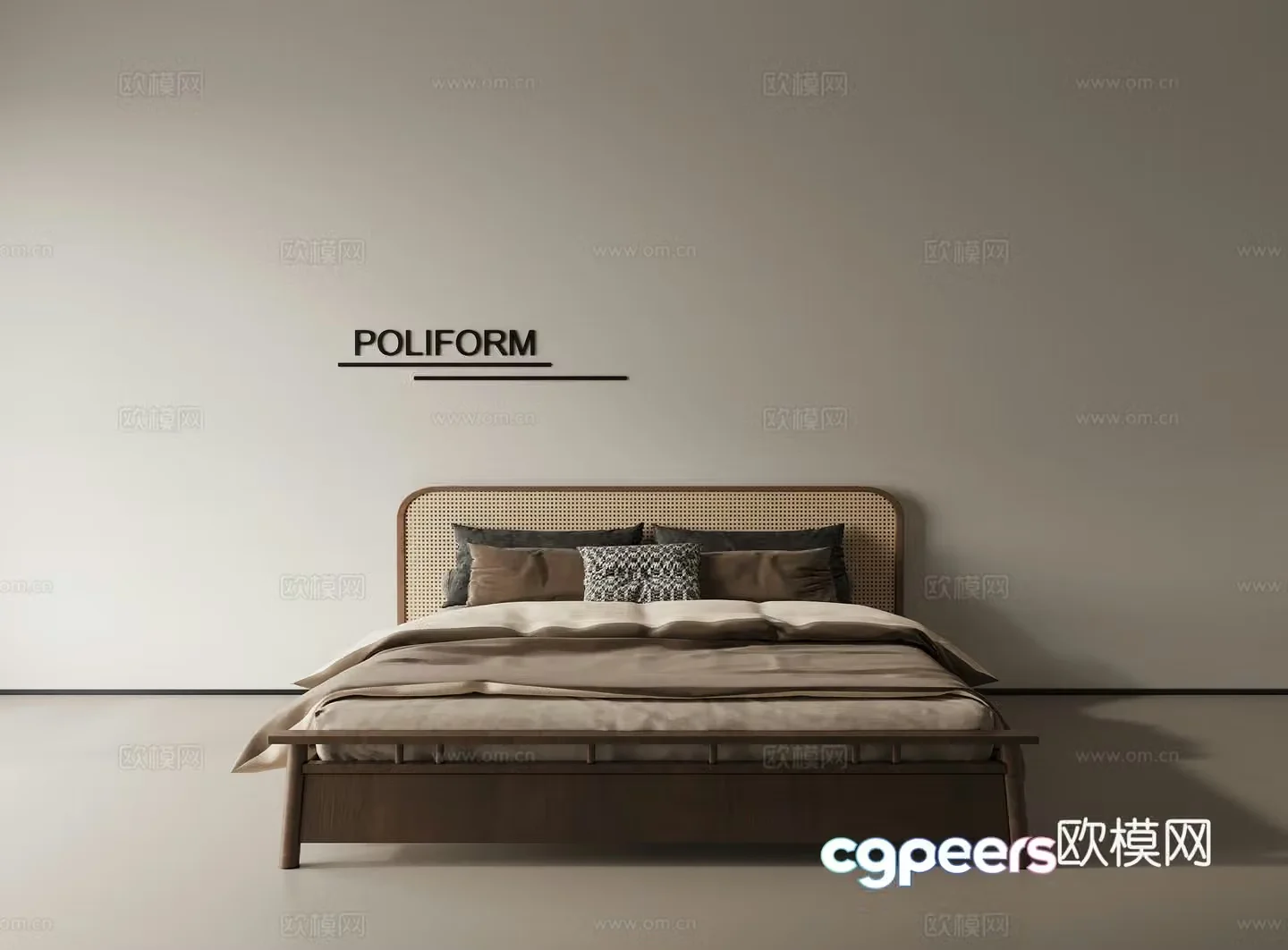 Wasabi Double Bed 3D Model