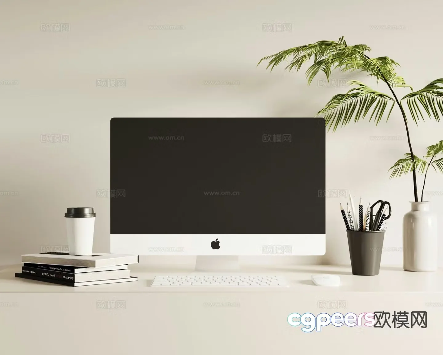 Office supplies desktop accessories desktop computer 3d model