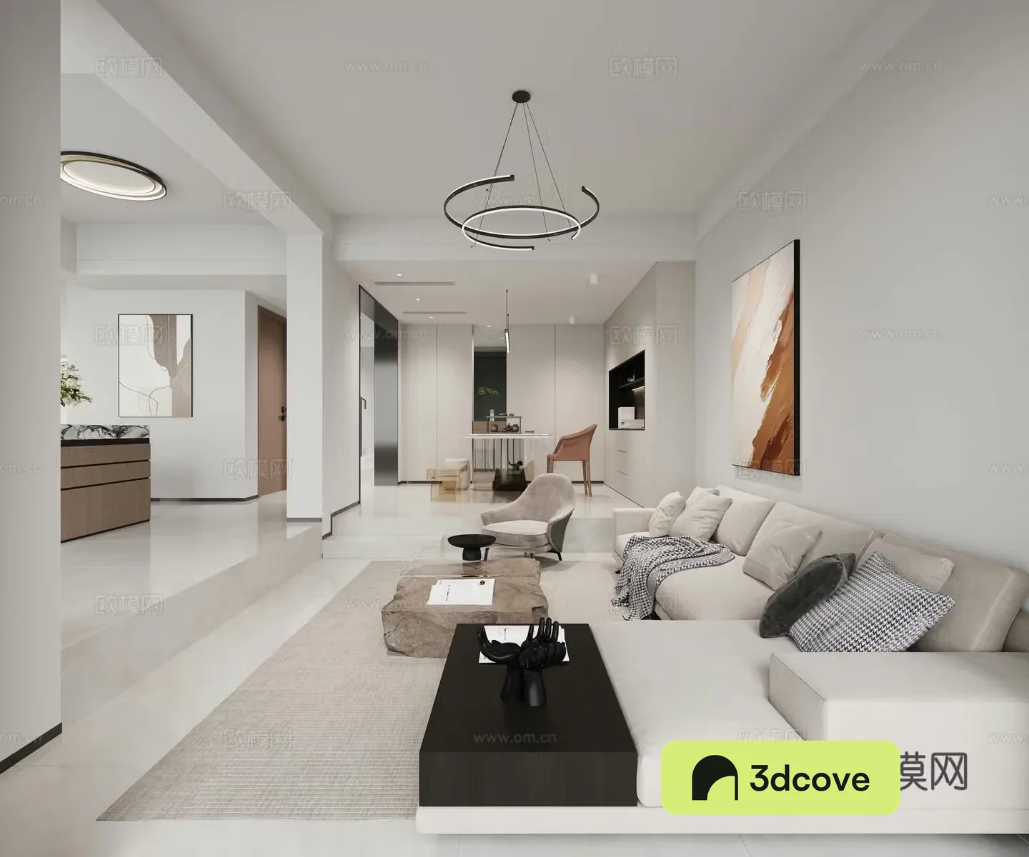 Modern living and dining room
