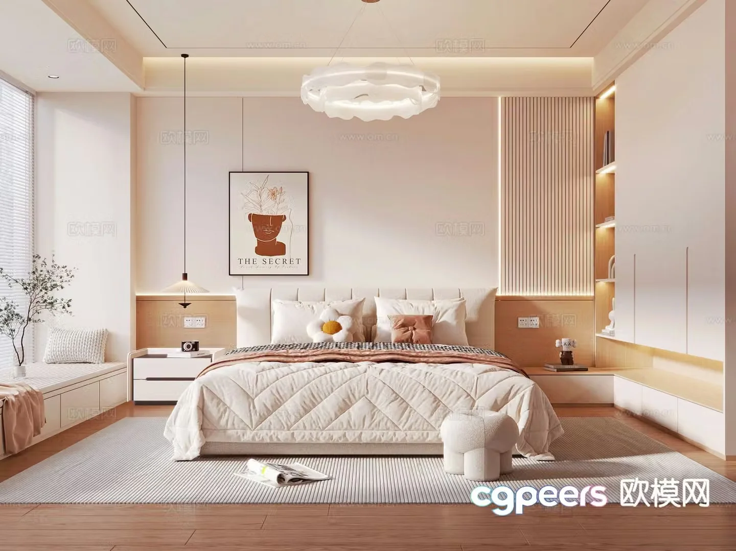 Cream style bedroom master bedroom 3d model