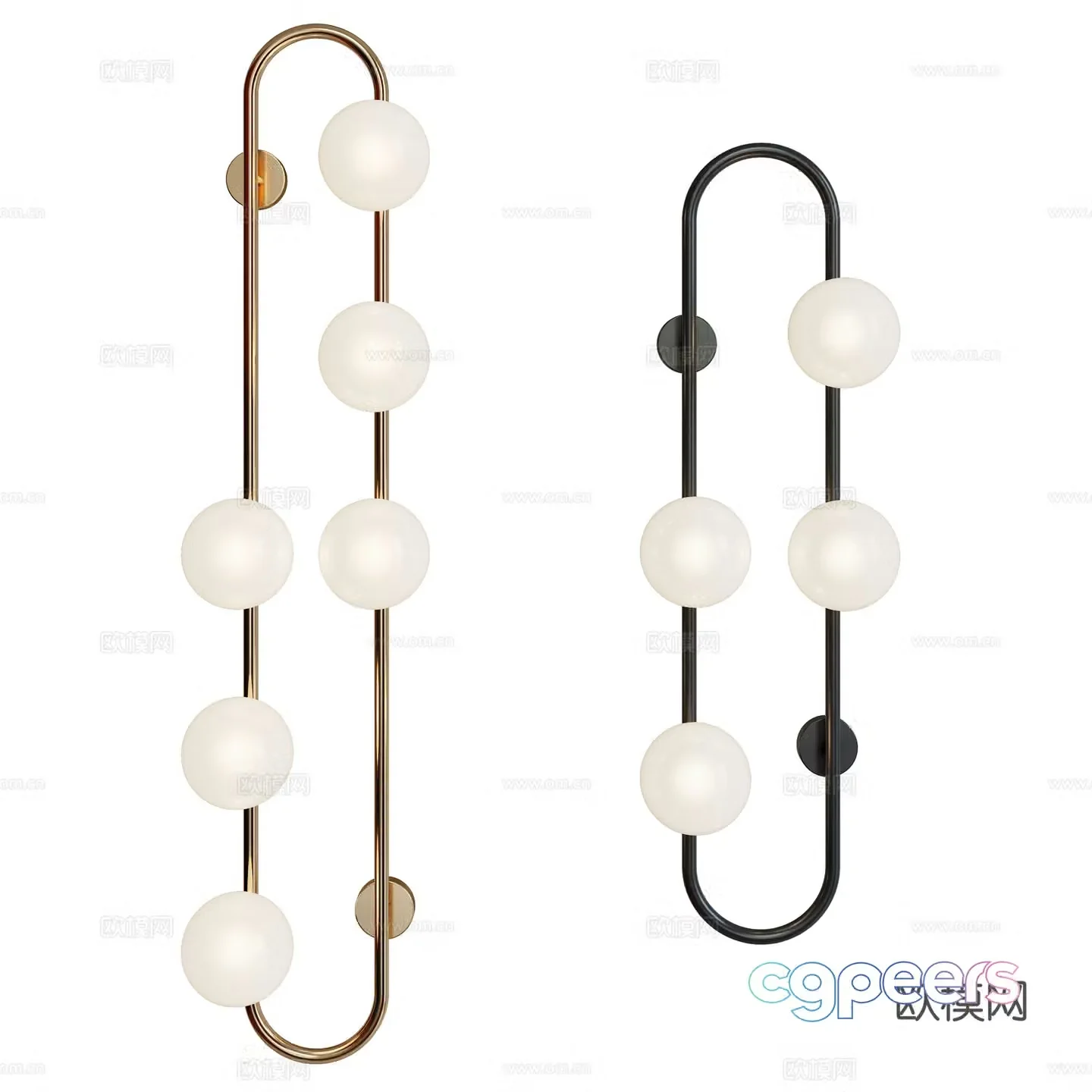 Modern light luxury minimalist glass metal wall lamp 3D model