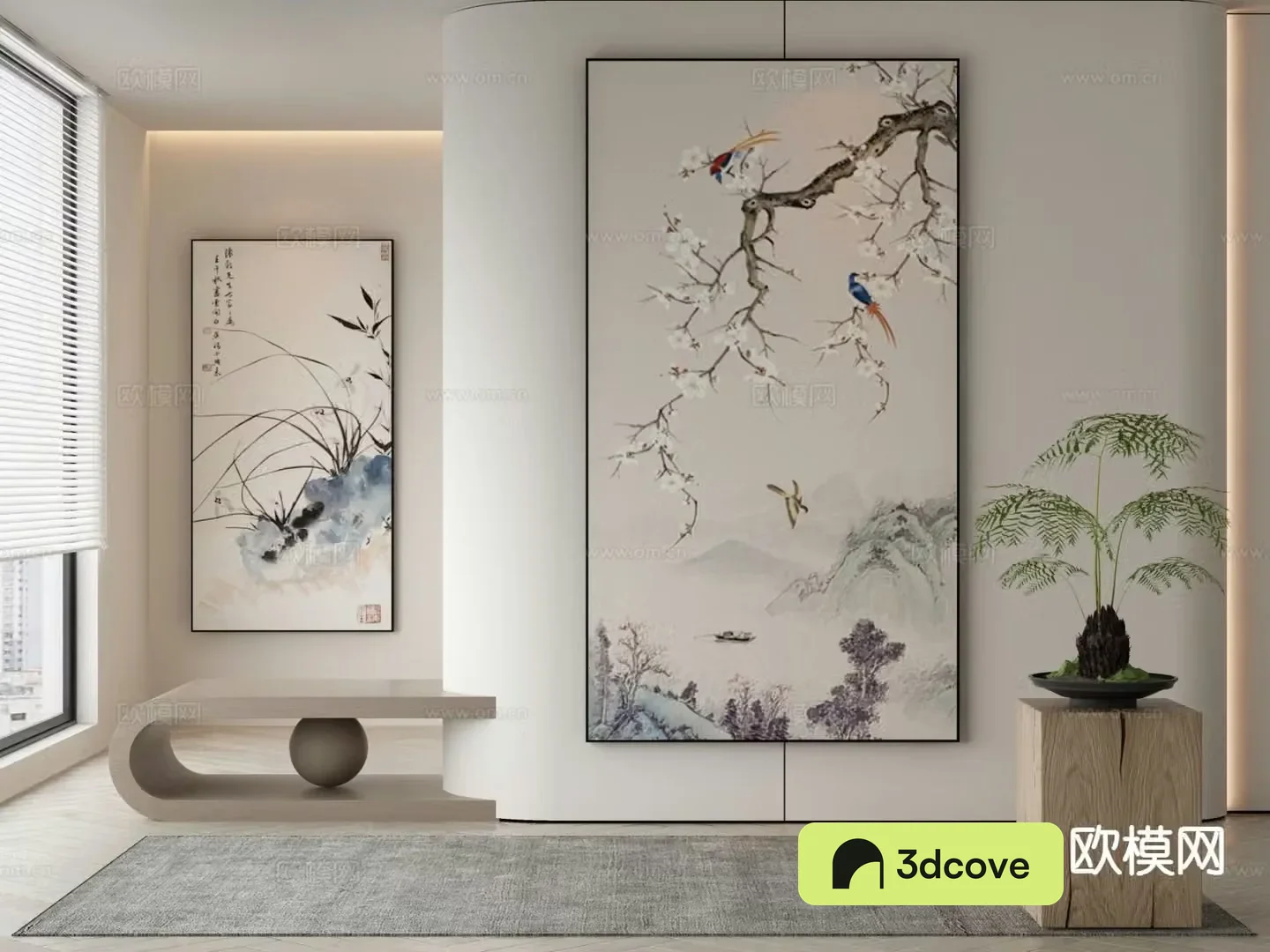 New Chinese style flower and bird painting decorative painting