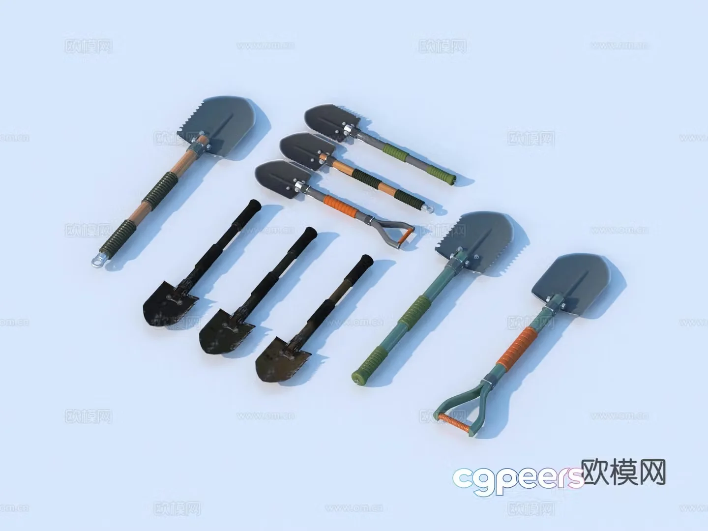 Iron shovel Military shovel Survival shovel Lifesaving shovel 3d model