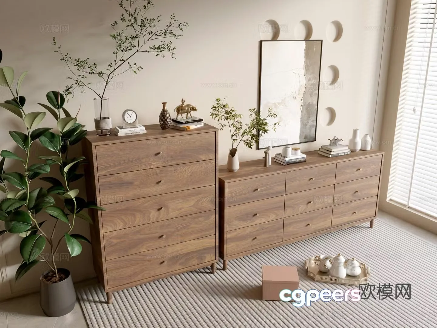 Modern wood grain cabinet minimalist wind cabinet whole cabinet sideboard cabinet balcony cabinet storage cabinet 3d model