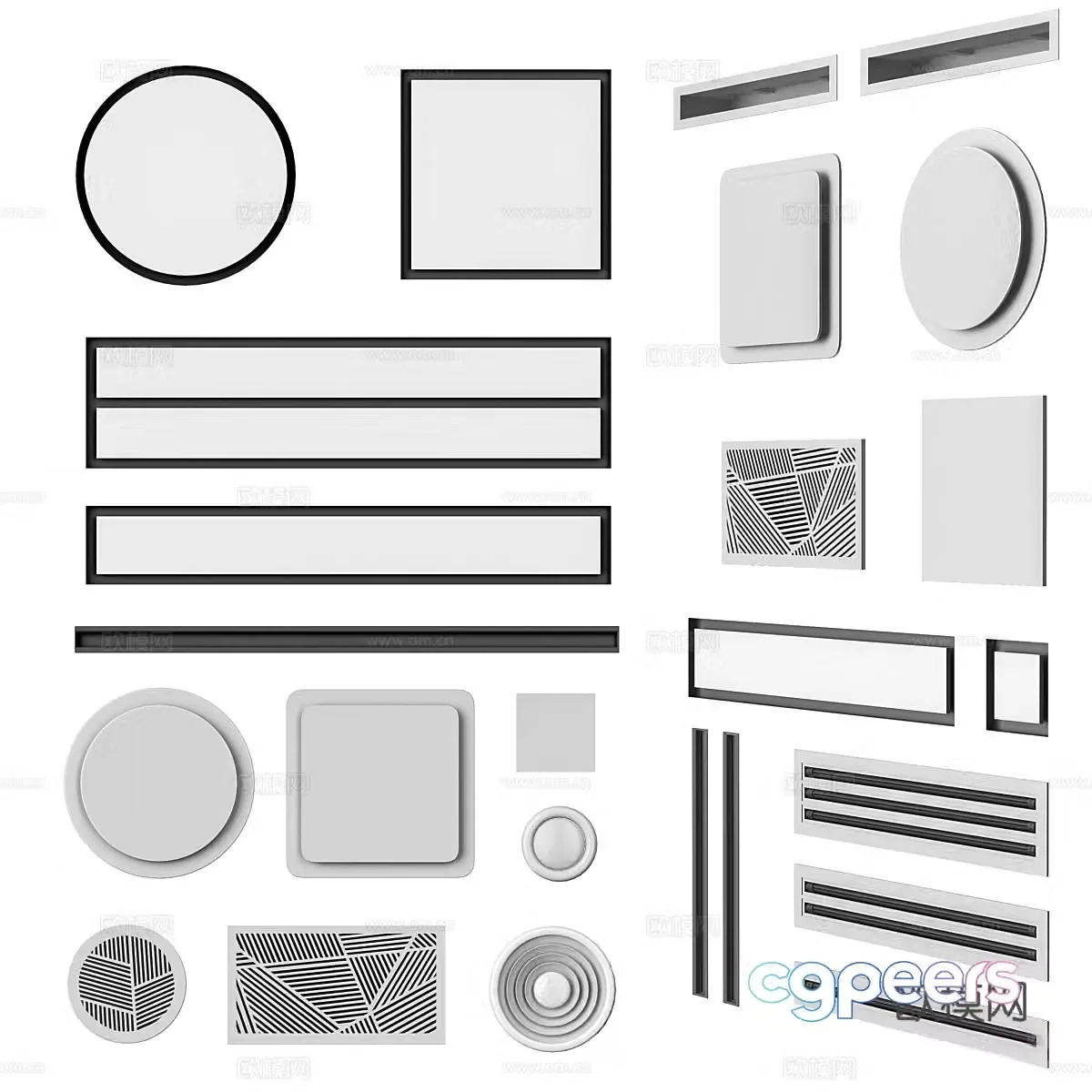 Pass style grille air outlet 3D model