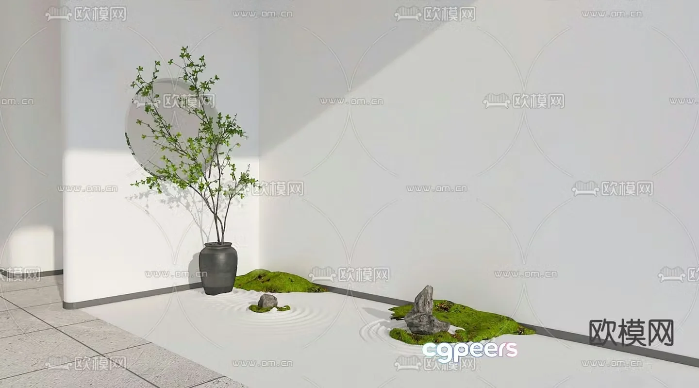 Indoor small scene plant landscaping 3D model