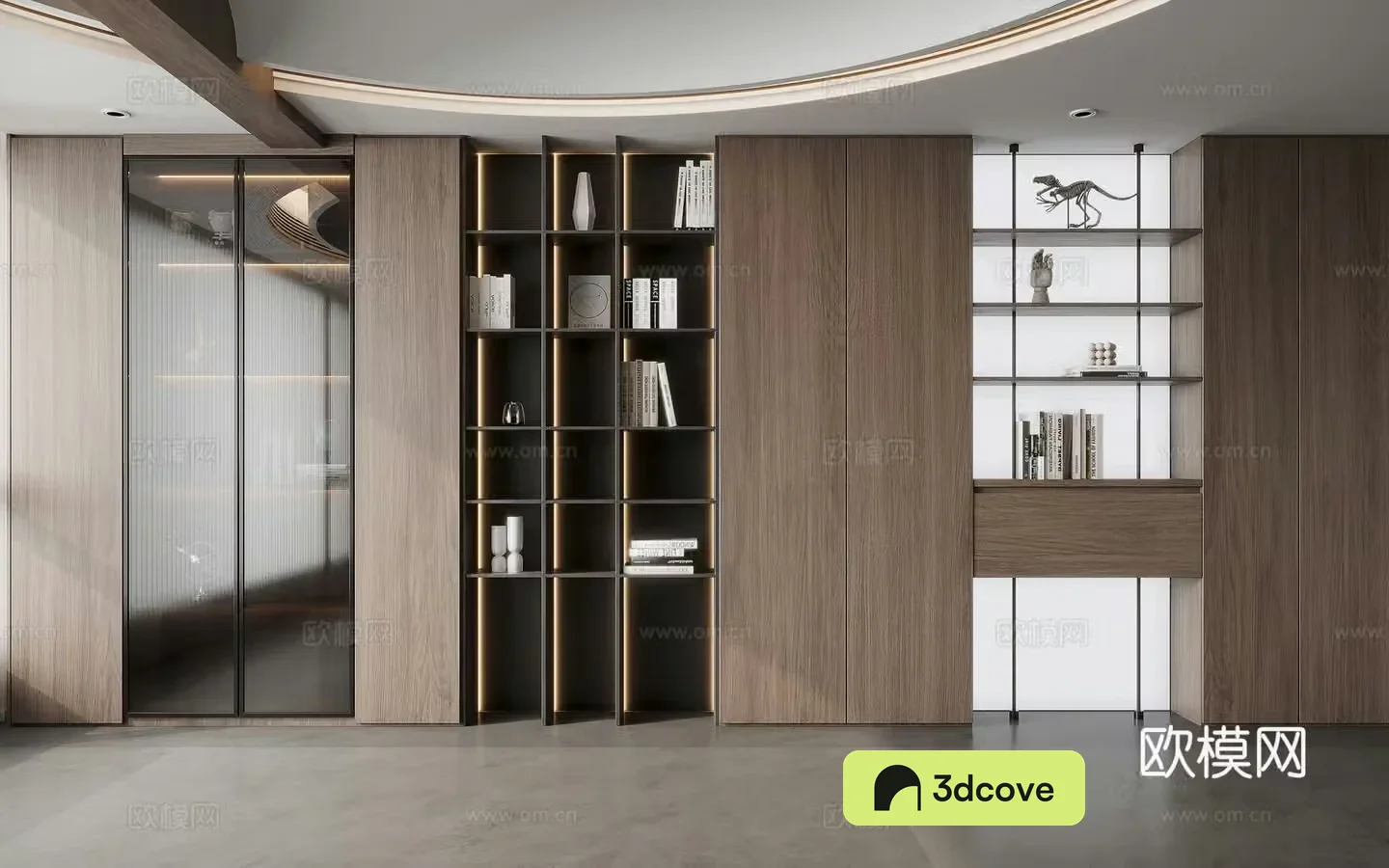 Italian glass bookcase
