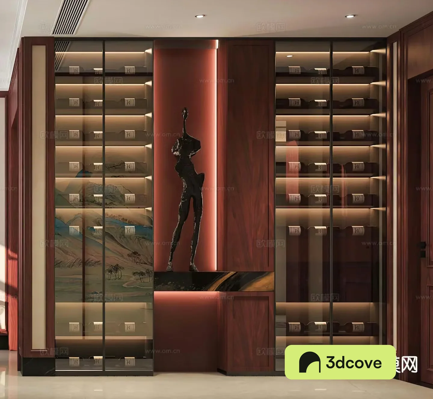 G23 new Chinese style wine cabinet glass wine cabinet