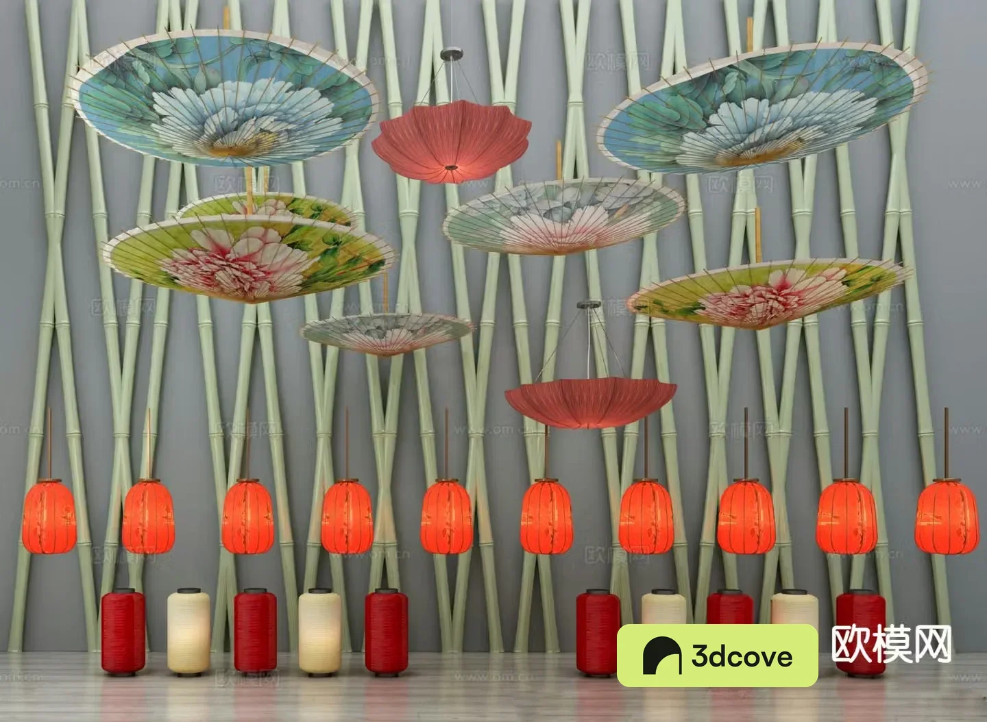 Chinese chandelier lantern chandelier umbrella chandelier