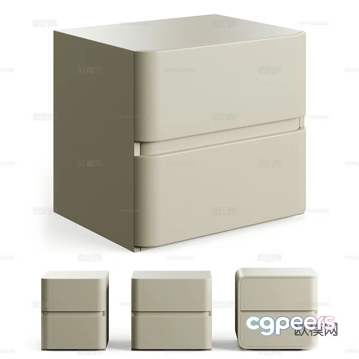 Modern Cream Style Aliexpress Nightstand 3D Model