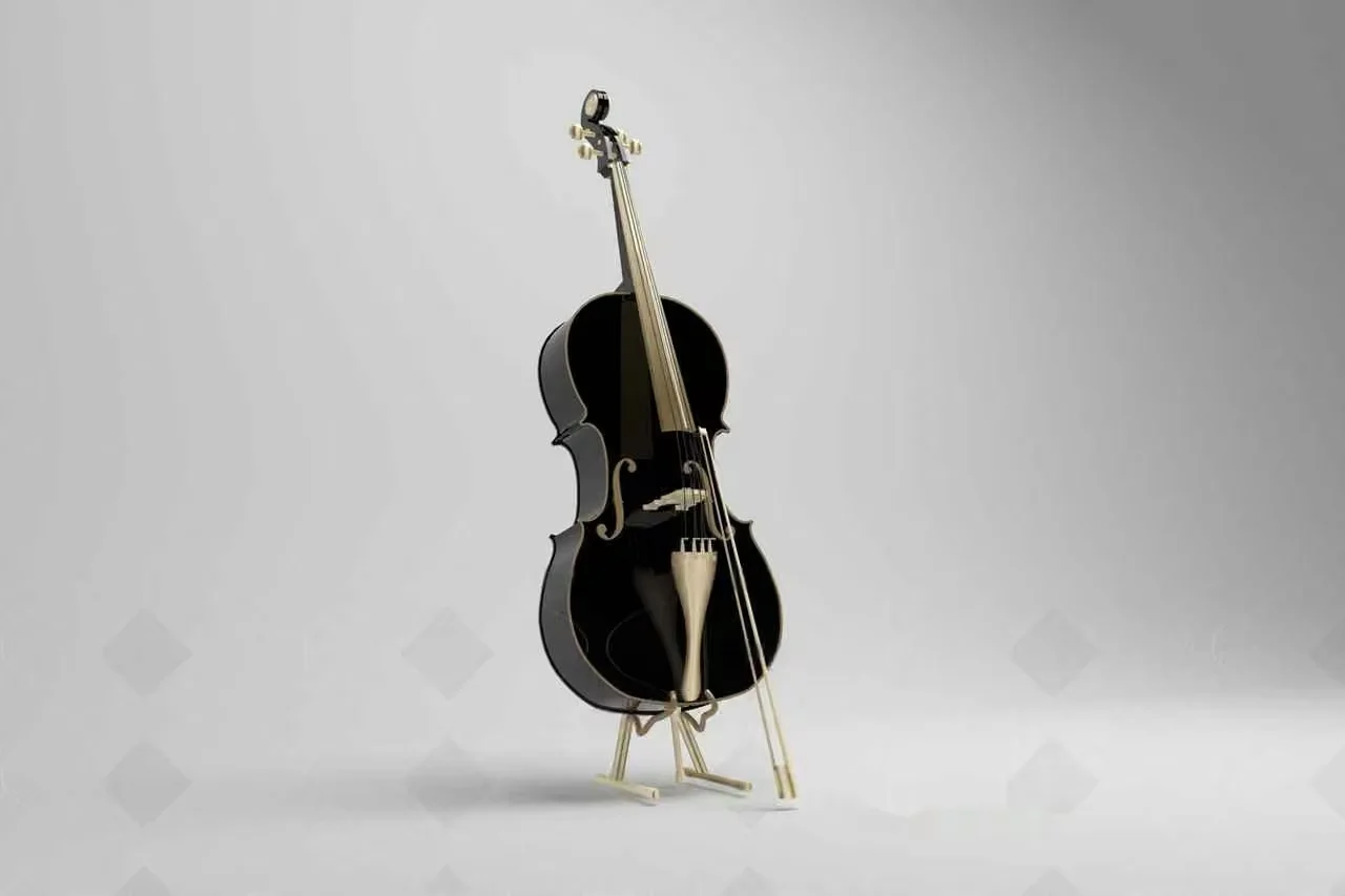 Black Cello 3D Model – 18794 – VRAY Render