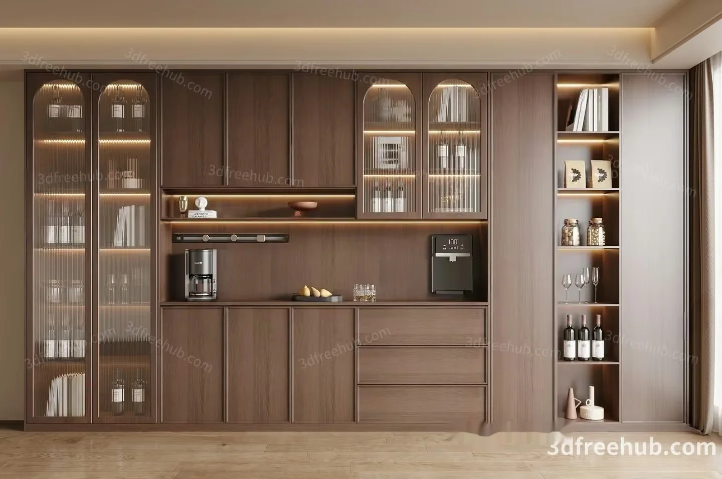 Modern Kitchen Design 3D Model – 22864 – VRAY Render