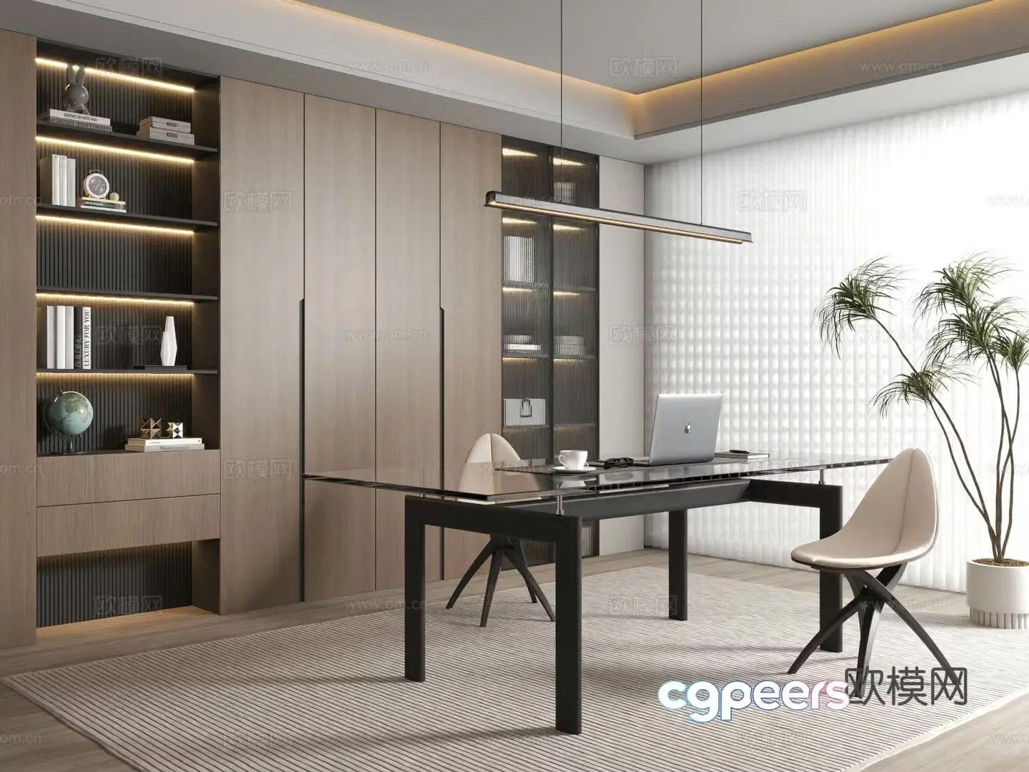 Modern study 3d model
