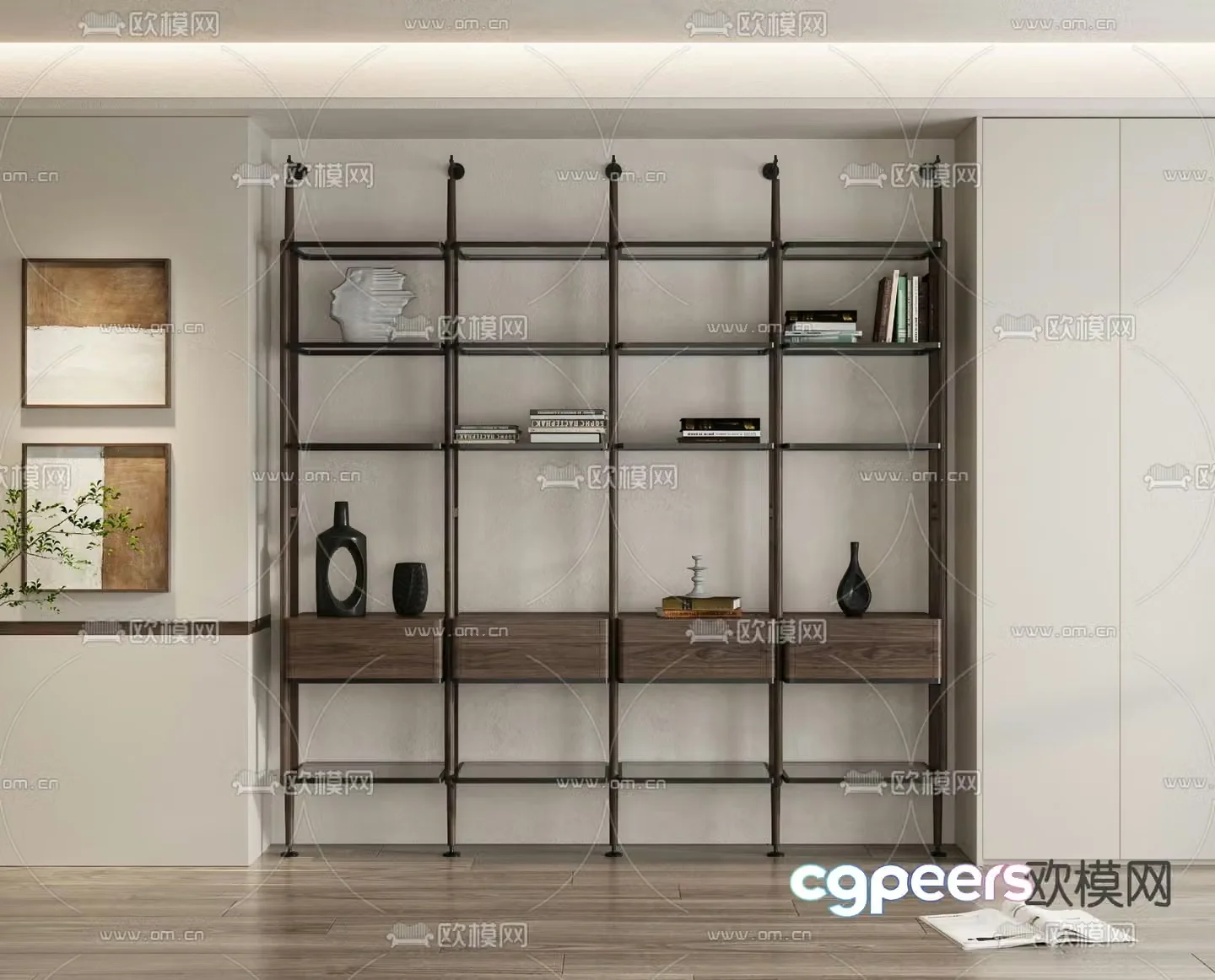 Decorative rack storage rack 3d model