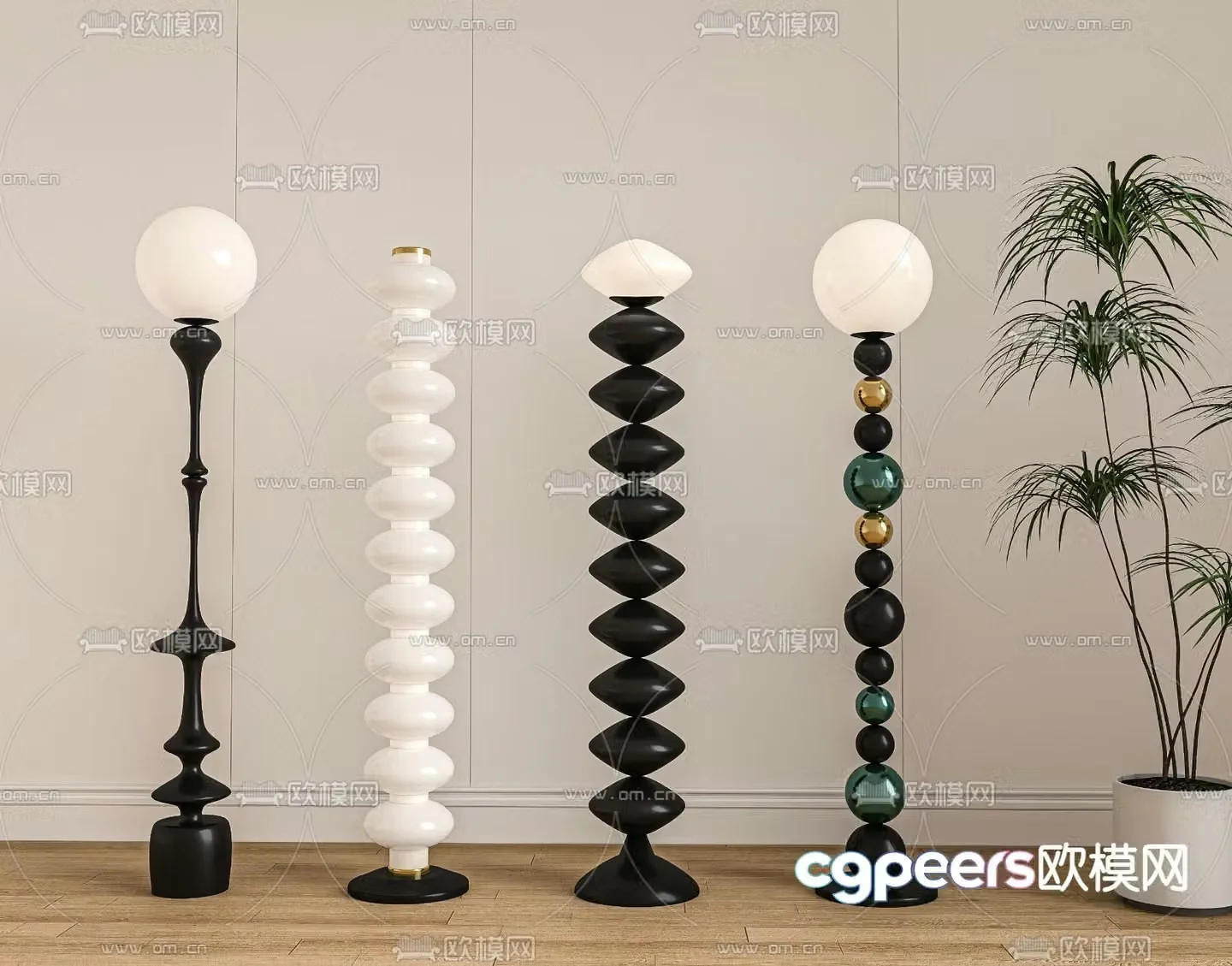 Medieval style floor lamp 3d model