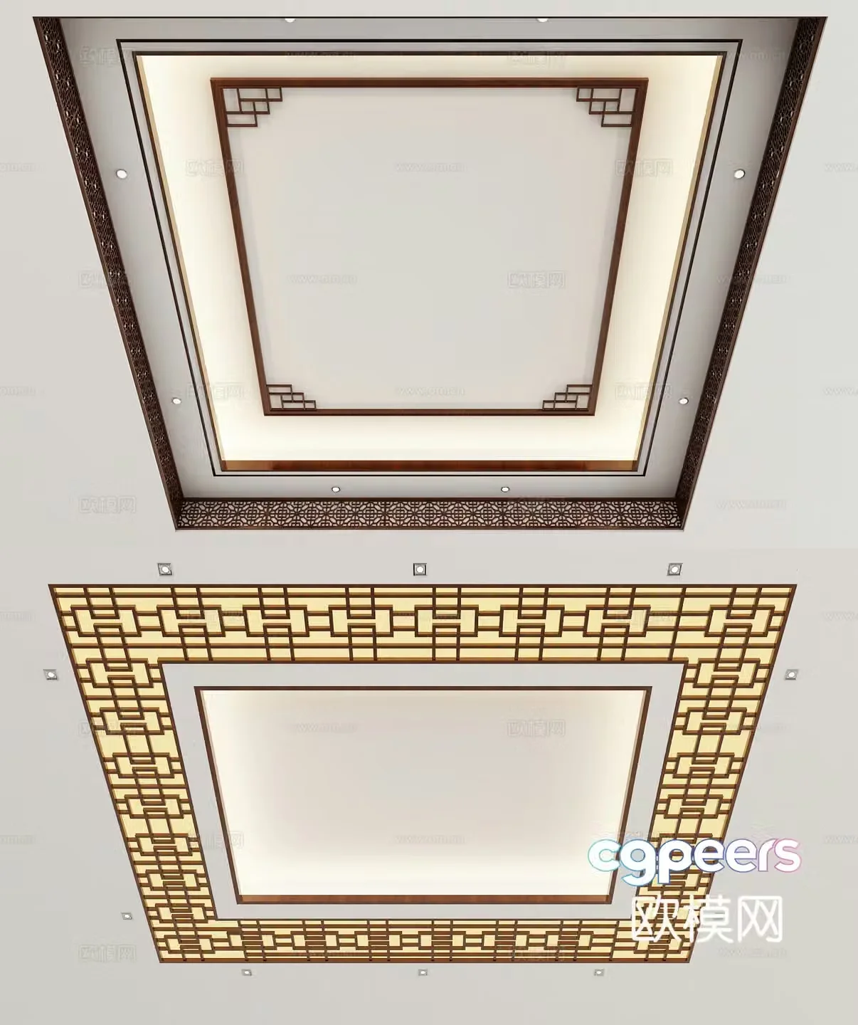 New Chinese style ceiling 3D model