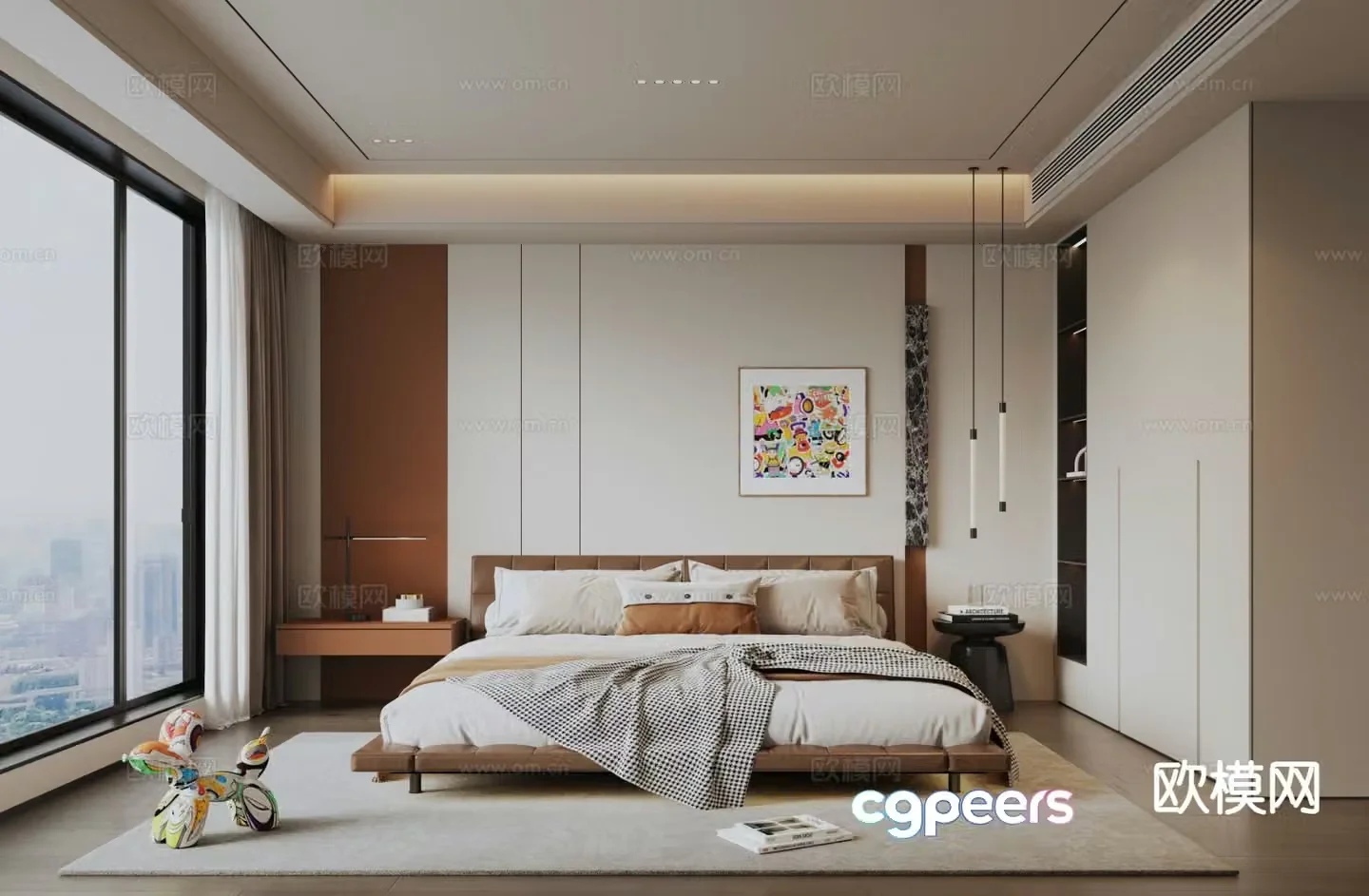 Modern bedroom master bedroom 3d model