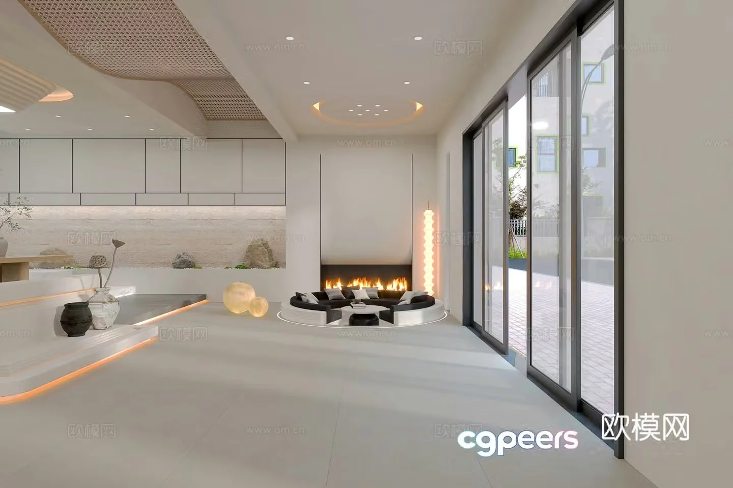 Modern B&B lobby 3D model