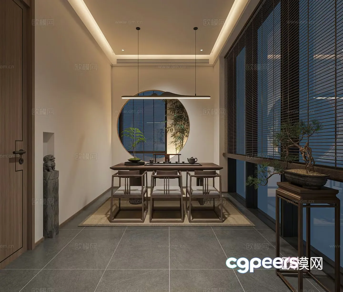 New Chinese tea room 3D model