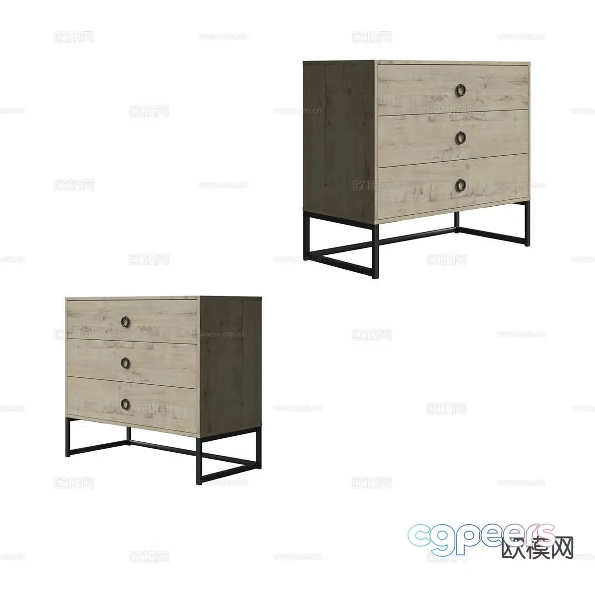 Modern side cabinet chest 3d model