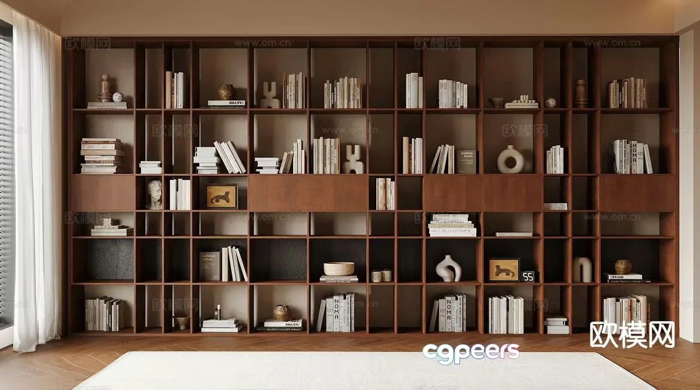 Medieval style bookcase bookshelf 3d model