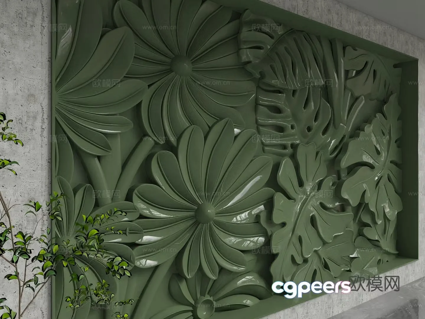 Modern background wall 3d model