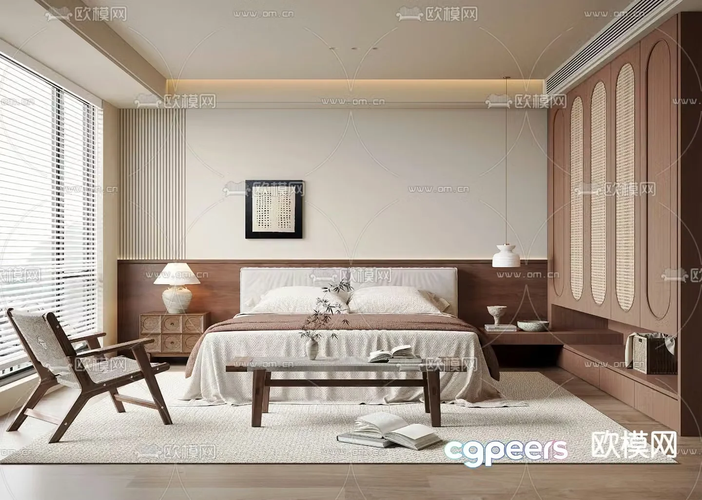Middle style bedroom master room 3d model