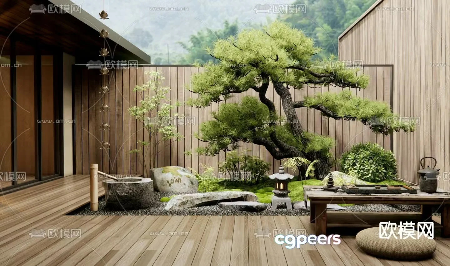 New Chinese style courtyard landscape plant landscaping 3D model