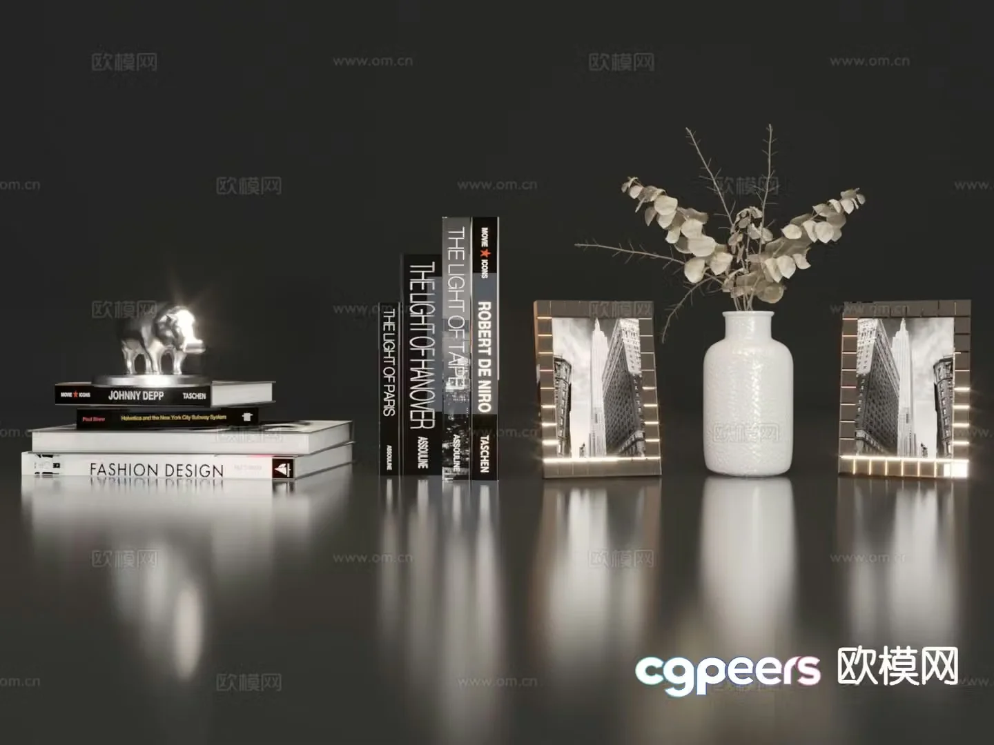 Ornaments books crafts 3d model