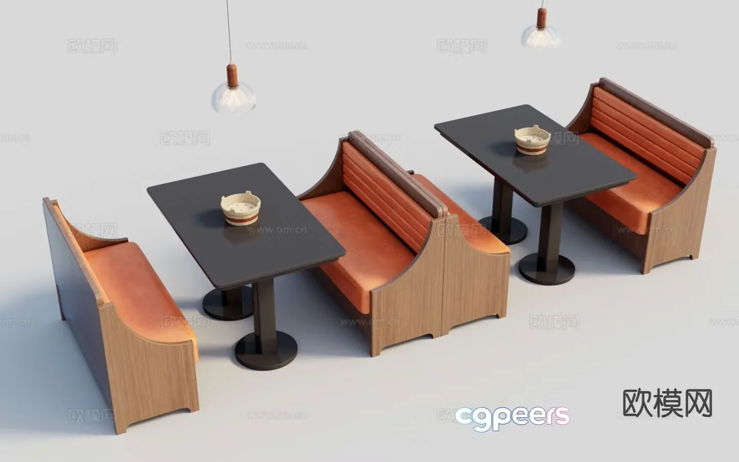 Card seat partition seat group hot pot restaurant card seat 3d model