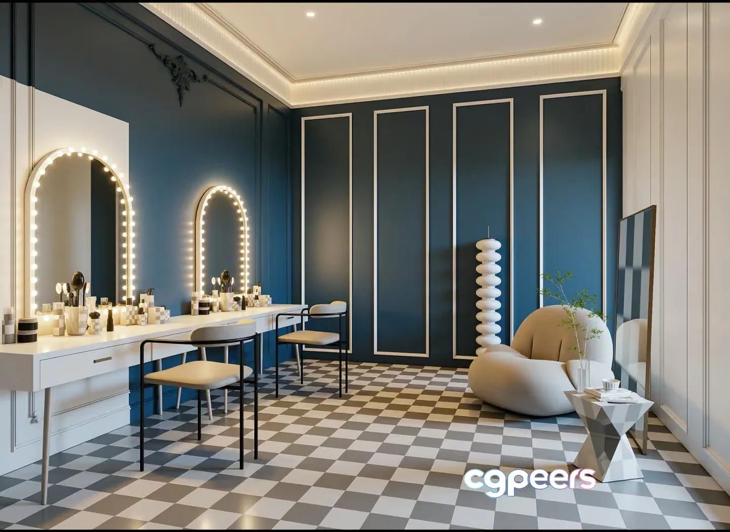 Modern Vanity Room 3D Model – 12565 – VRAY Render