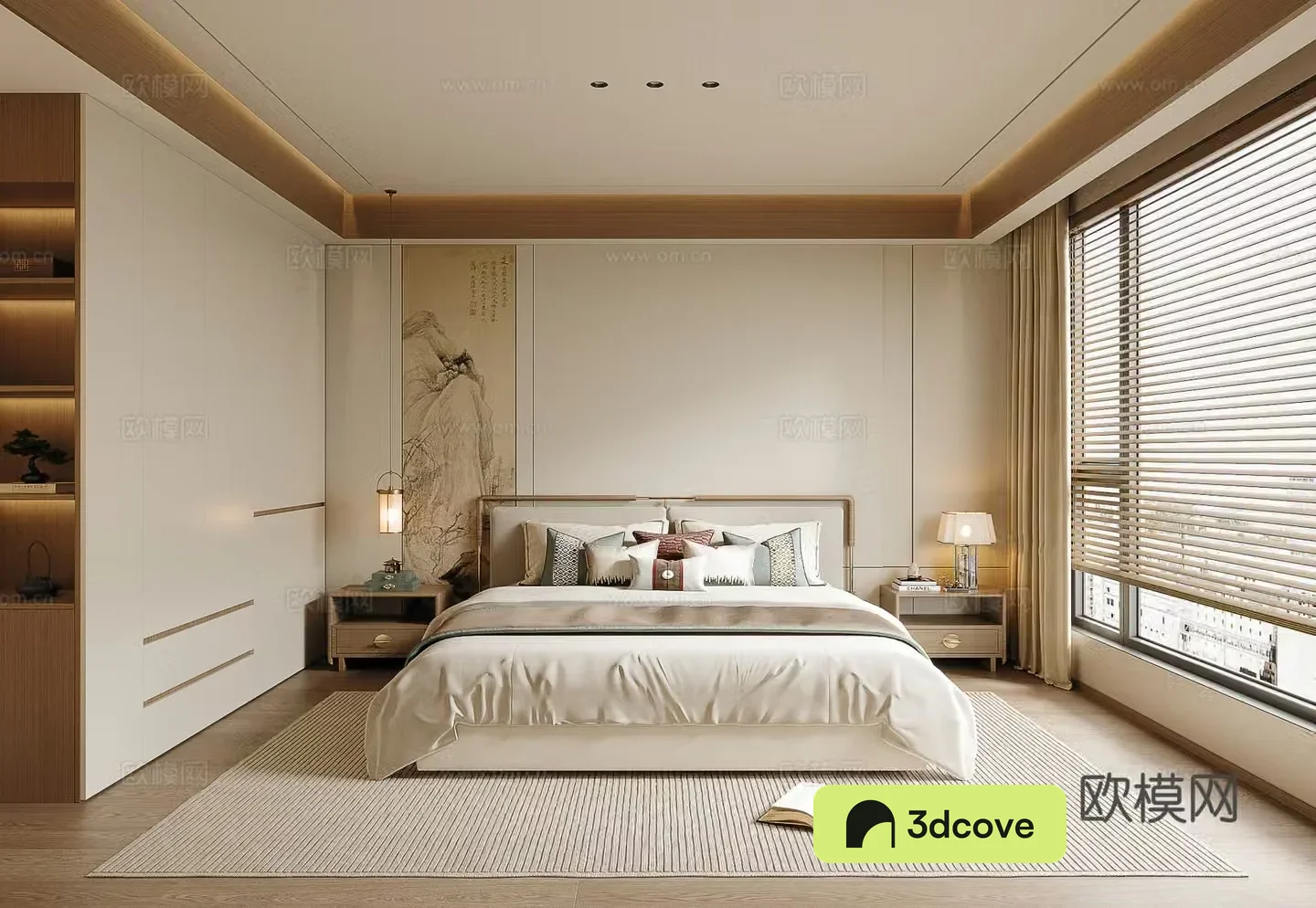New Chinese style bedroom Song style bedroom Master bedroom