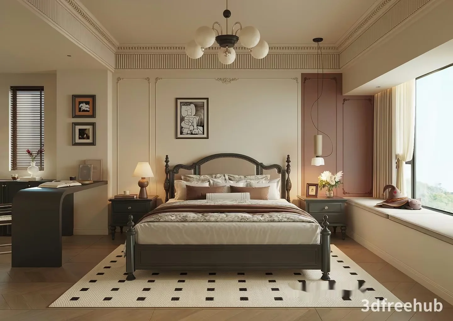 Cozy Bedroom 3D Model – 21994 – VRAY Render