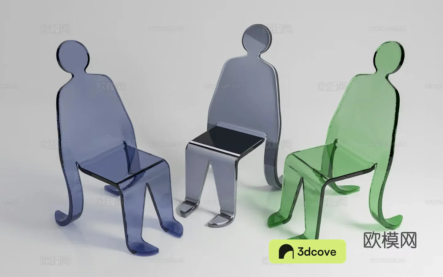Creative chair plastic chair abstract personality humanoid chair furniture business ornament decorative