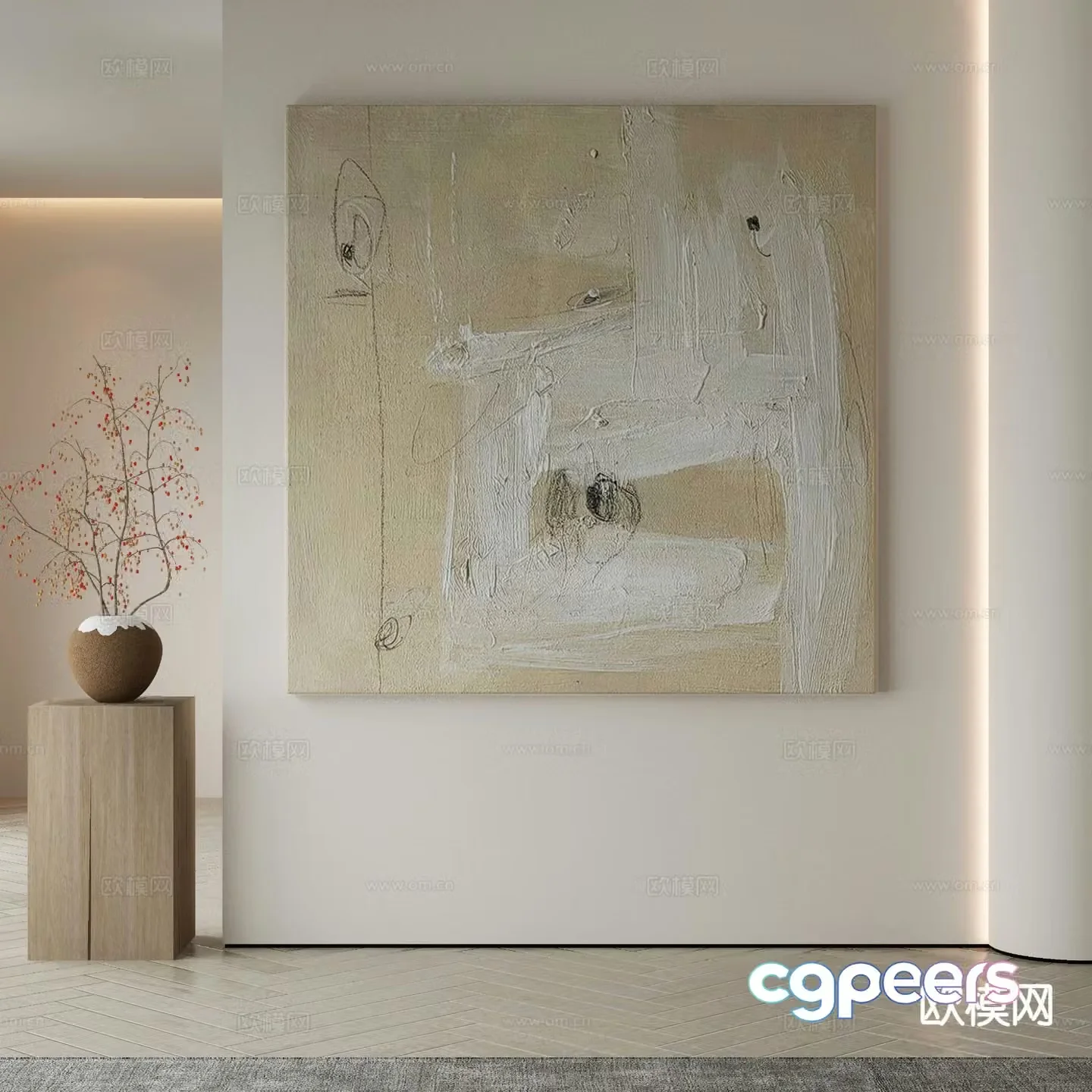 Modern decorative painting texture painting 3d model