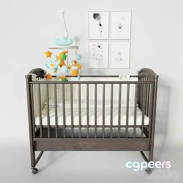 3ds Max Free – Baby cot Fiorellino Penelope