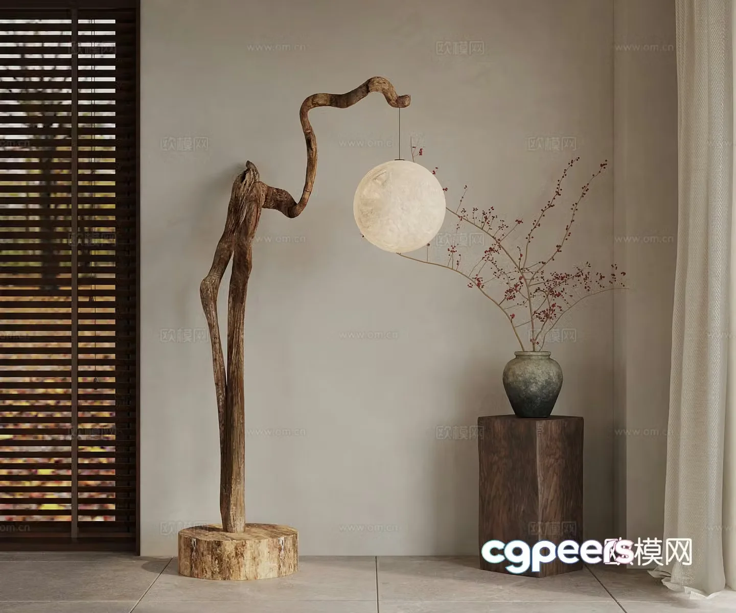 Jijifeng Floor Lamp Vase 3D Model