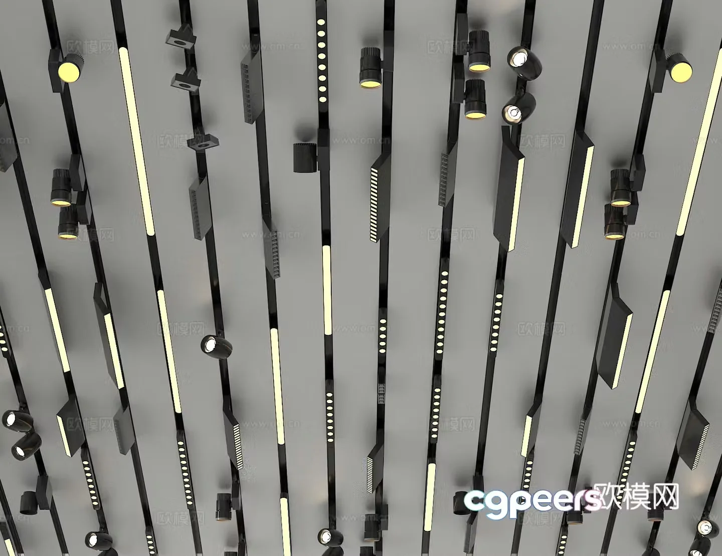 Magnetic lamp track spotlight 3D model